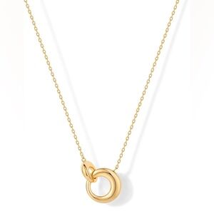 NWT 14K Gold Plated Dainty Interlock Pendant Necklace, SILVER OR GOLD
